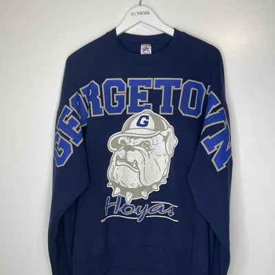 Jerzees Super Sweats Georgetown Hoyas XL navy sweater size extra large. True classic