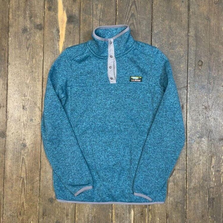 L.L Bean Fleece Vintage Snap T Pull Over Y2K Outdoor Jacket, Green, Mens XS image 1