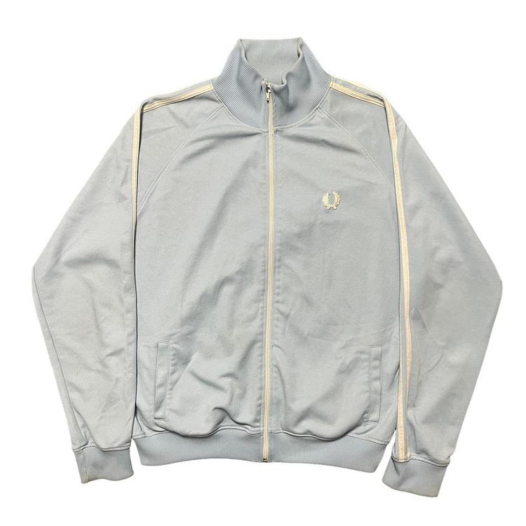 Fred Perry Sportswear Track Jacket Light Blue Mens XL Full Zip Retro Vintage Y2K