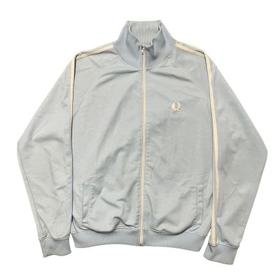 Fred Perry Sportswear Track Jacket Light Blue Mens XL Full Zip Retro Vintage Y2K