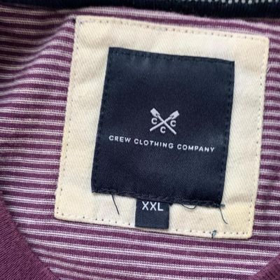 Burgundy & White Striped Crew Clothing Company T-shirt 00s Casual 3