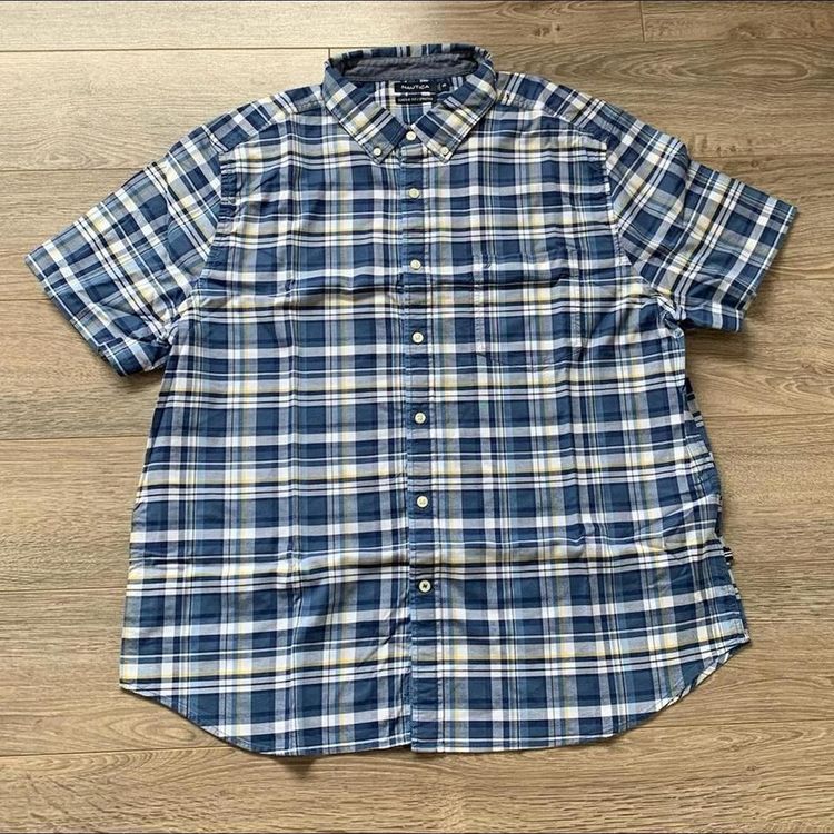 Blue Checkered Nautica Short Sleeve Shirt 2