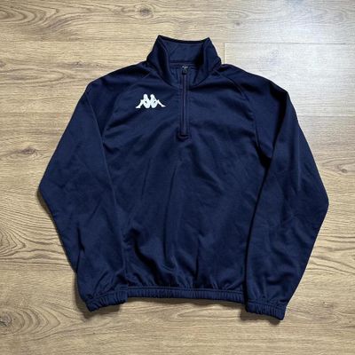Navy Kappa 1/4 Zip Up Sweatshirt 00s Casual 1