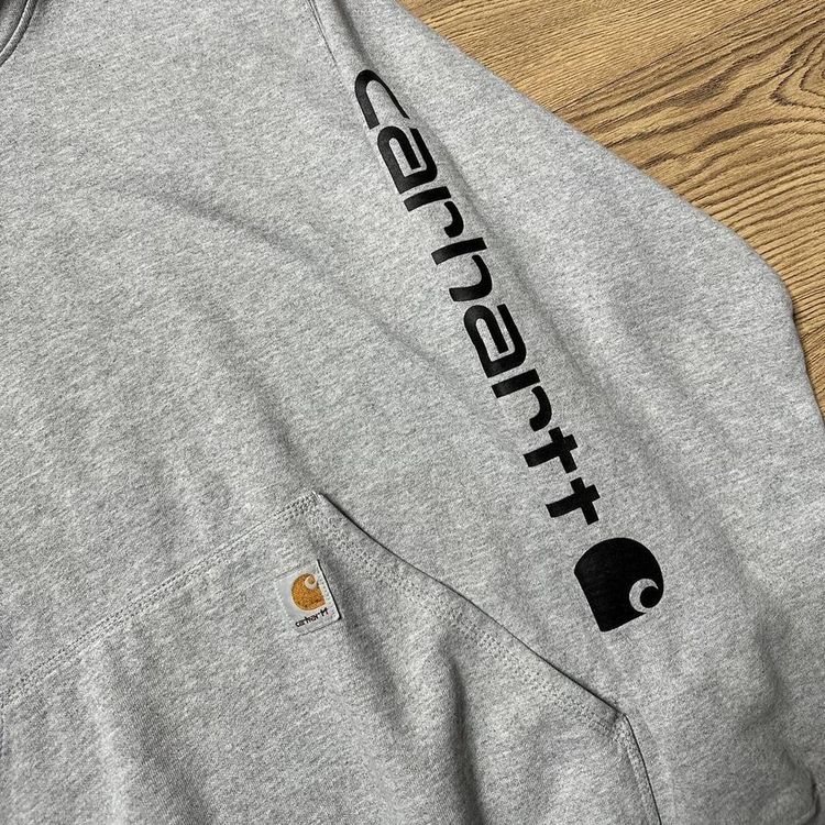 Grey Carhartt Hoodie Casual Workwear image 2