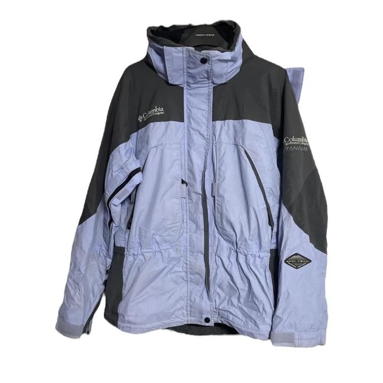 Columbia Titanium Omni Tech Jacket Blue & Black Medium Womens Waterproof.