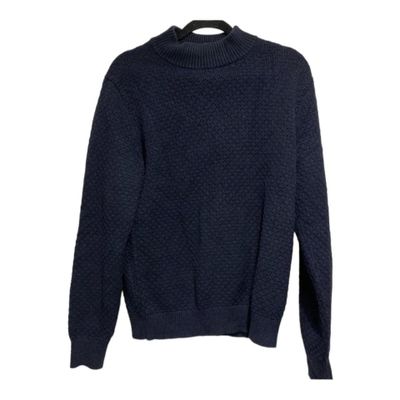 Uniqlo Mock Neck Knitted Jumper Long Sleeve Navy Blue Size Small Unisex.