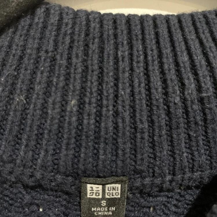 Uniqlo Mock Neck Knitted Jumper Long Sleeve Navy Blue Size Small Unisex. image 2