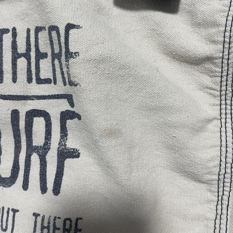 Fat Face Canvas Beach Bag Beige & Navy Let There Be Surf Womens. obraz 3