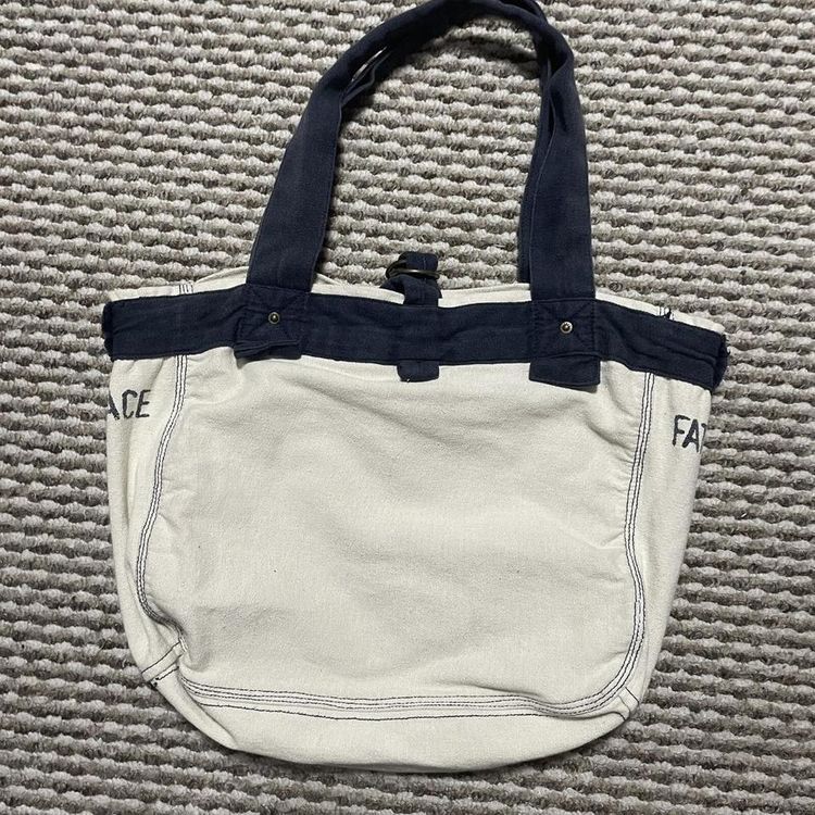 Fat Face Canvas Beach Bag Beige & Navy Let There Be Surf Womens. obraz 5