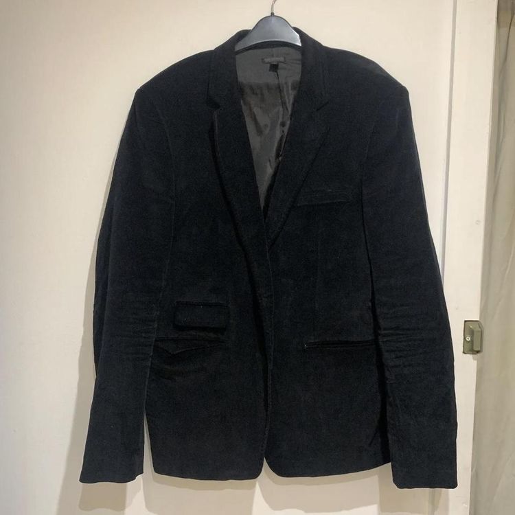 True Religion Blazer Suit Jacket Mens 2XL Black Cotton Lined Long Sleeve Velvet imagen 2