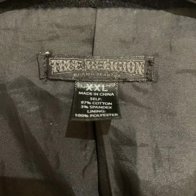 True Religion Blazer Suit Jacket Mens 2XL Black Cotton Lined Long Sleeve Velvet imagen 3