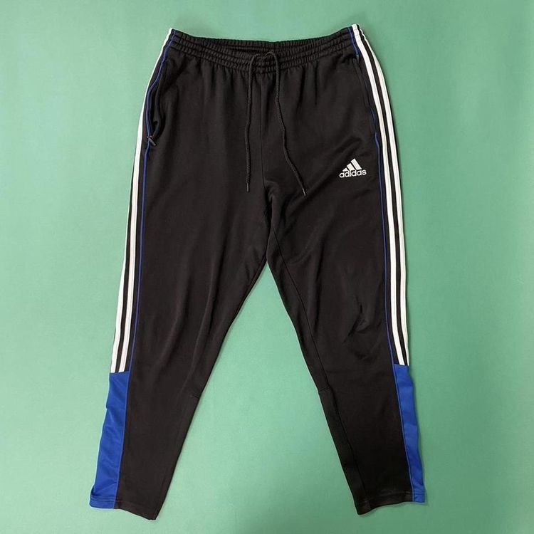 Immagine di Vintage black and white striped adidas soft joggers/tracksuit bottoms. 2