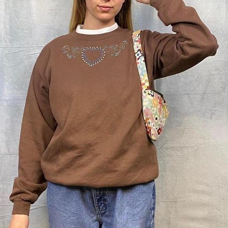 Brown Y2K Sweatshirt image 1