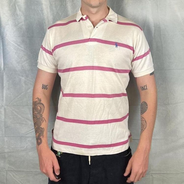 Vintage white and pink Ralph Lauren polo shirt