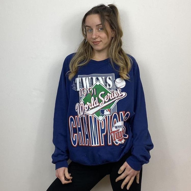 Navy 90s Baseball Sweatshirt imagen 3