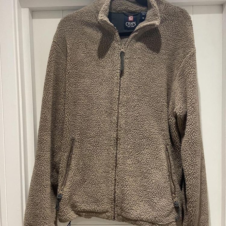 Chaps beige full zip teddy bear fleece L/XL