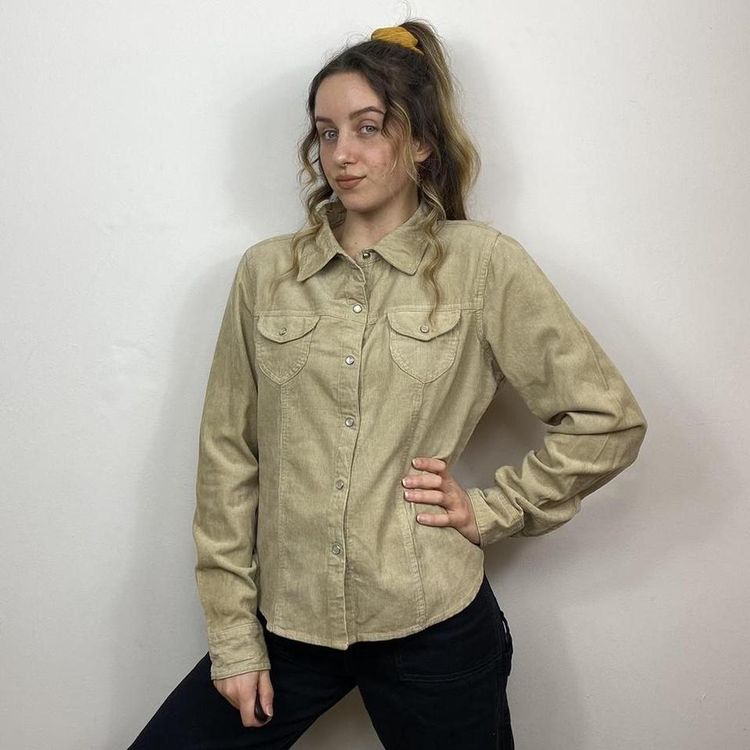 Womens Beige Corduroy Shirt