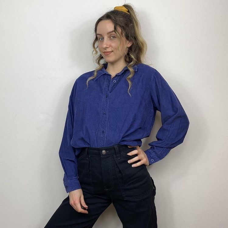 Gloria Vanderbilt Womens Purple Corduroy Shirt product image