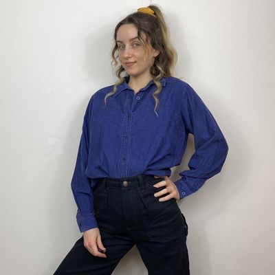 Womens Purple Corduroy Shirt