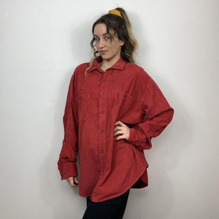 Womens Red Corduroy Shirt