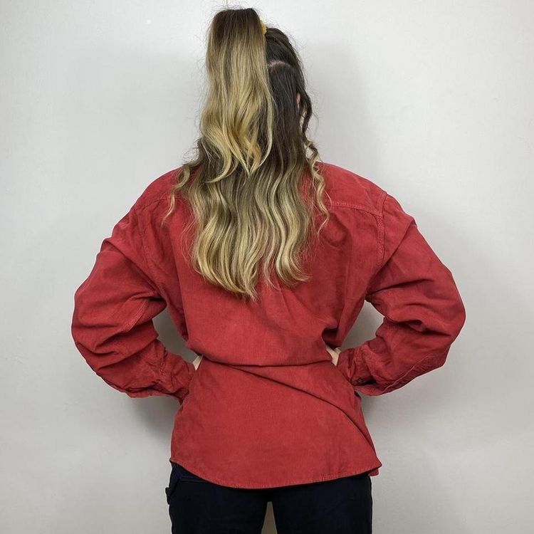 Womens Red Corduroy Shirt imagen 3