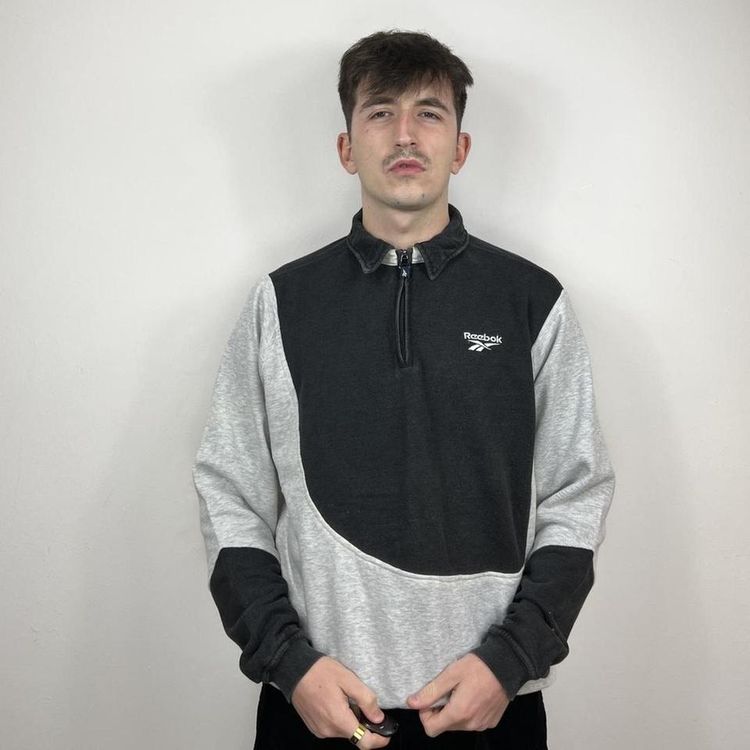 Vintage reworked rebook grey and black sweatshirt