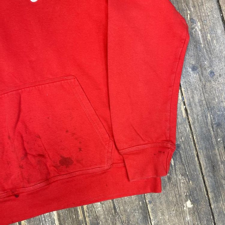 Nike Hoodie Vintage Y2K Small Swoosh Pull Over Sports Sweatshirt, Red, Mens XL 5