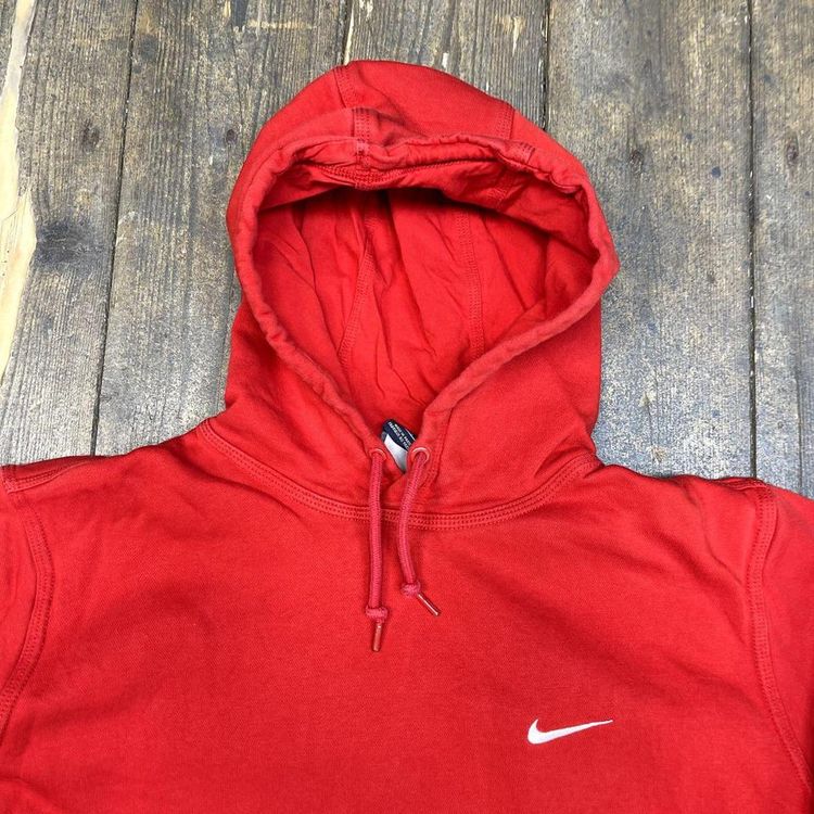 Nike Hoodie Vintage Y2K Small Swoosh Pull Over Sports Sweatshirt, Red, Mens XL 6