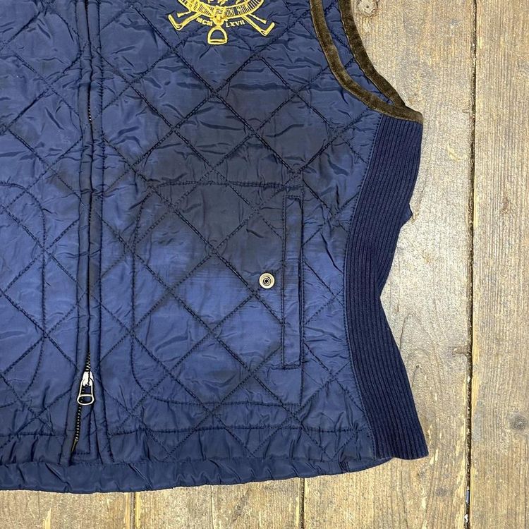 Ralph Lauren Polo Puffer Vest Quilted Crest Logo Jacket, Navy, Womens Medium image 5