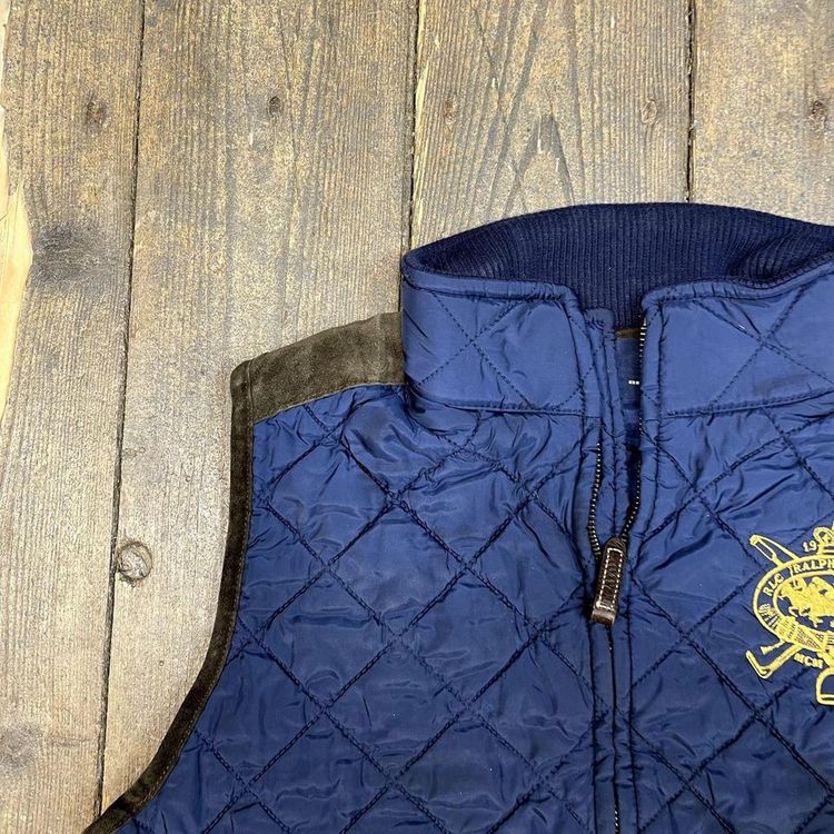 Ralph Lauren Polo Puffer Vest Quilted Crest Logo Jacket, Navy, Womens Medium image 6