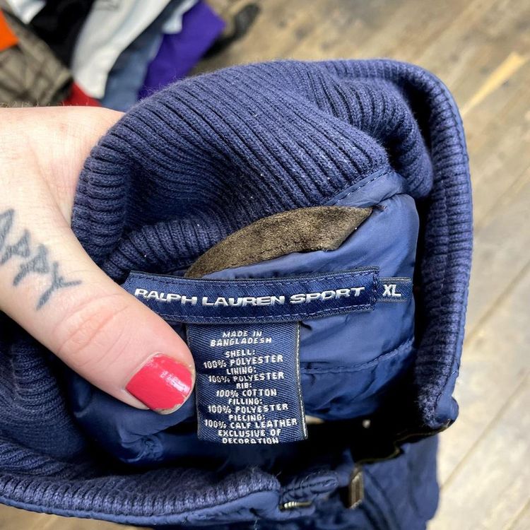 Ralph Lauren Polo Puffer Vest Quilted Crest Logo Jacket, Navy, Womens Medium image 7