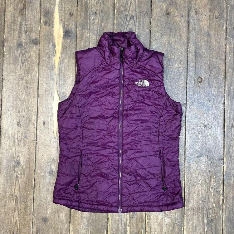 The North Face Puffer Gilet Full Zip Outdoors Ski Coat, Purple, Womens Small