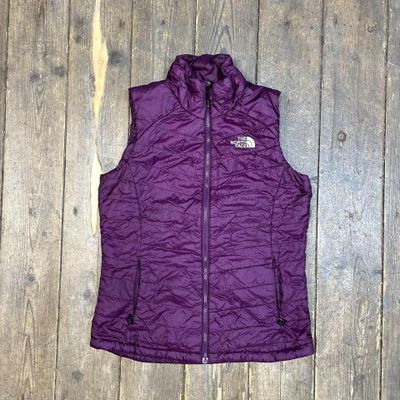 The North Face Puffer Gilet Full Zip Outdoors Ski Coat, Purple, Womens Small