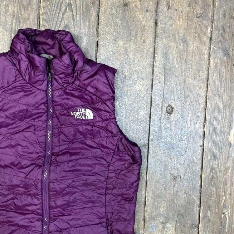 The North Face Puffer Gilet Full Zip Outdoors Ski Coat, Purple, Womens Small image 3