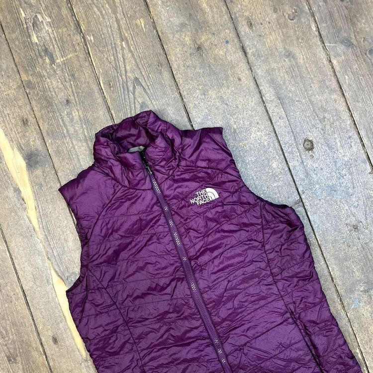 The North Face Puffer Gilet Full Zip Outdoors Ski Coat, Purple, Womens Small image 4