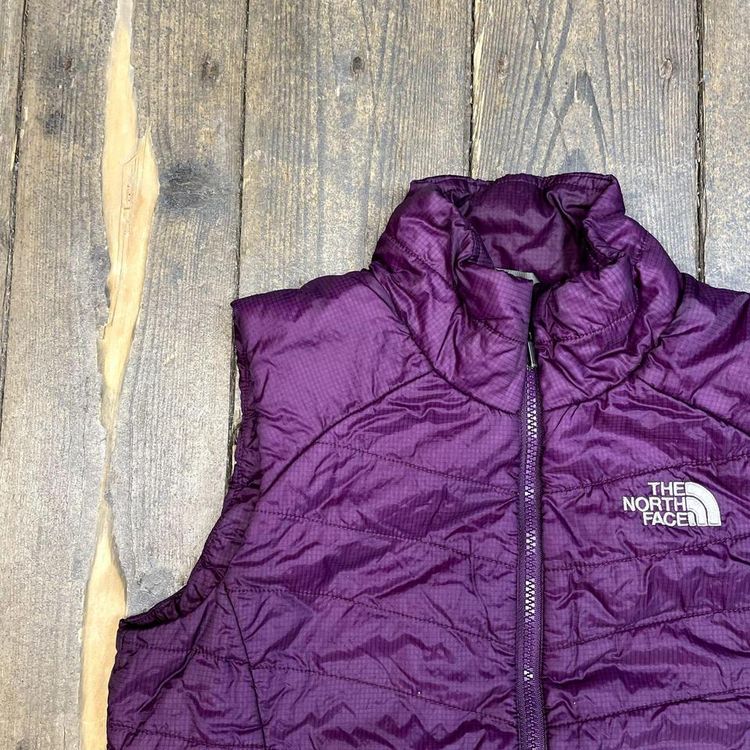 The North Face Puffer Gilet Full Zip Outdoors Ski Coat, Purple, Womens Small image 6