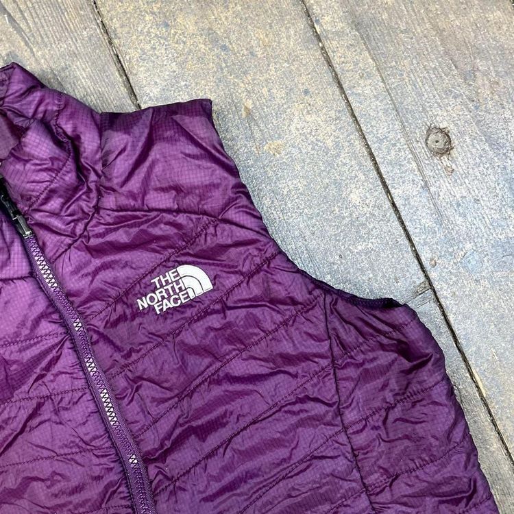 The North Face Puffer Gilet Full Zip Outdoors Ski Coat, Purple, Womens Small image 5