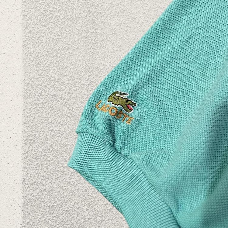 Immagine di Chemise Lacoste turquoise polo shirt | made in France | embroidered crocodiles 2