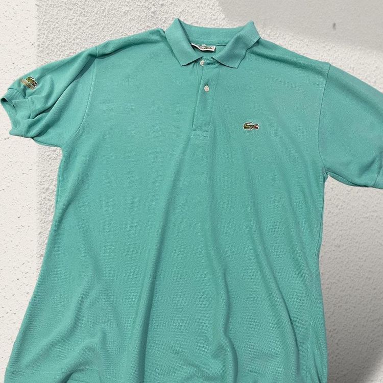 Immagine di Chemise Lacoste turquoise polo shirt | made in France | embroidered crocodiles 3