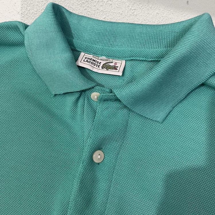 Immagine di Chemise Lacoste turquoise polo shirt | made in France | embroidered crocodiles 4