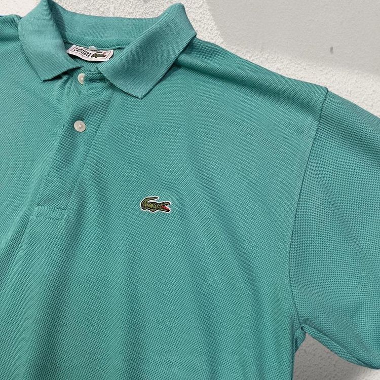 Immagine di Chemise Lacoste turquoise polo shirt | made in France | embroidered crocodiles 6