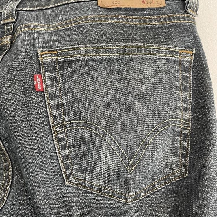 Levi's 506 Jeans Standard Fit Blue Size W36 L30 Mens Straight Denim Button Fly. imagen 7