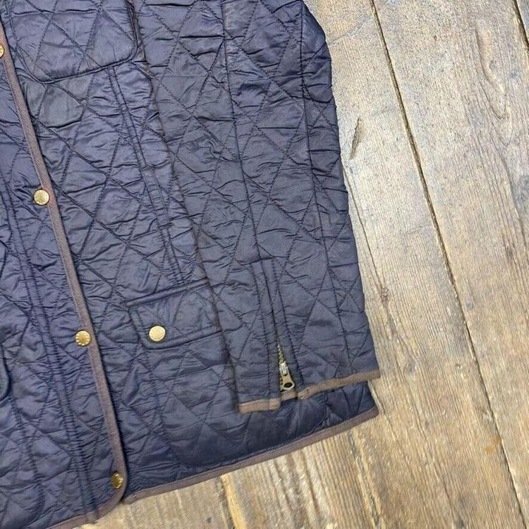 Barbour Quilted Over Coat Full Zip Hunting Outdoor Jacket, Navy, Mens Small image 5