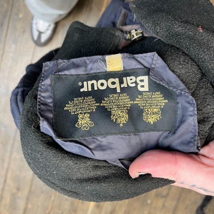 Barbour Quilted Over Coat Full Zip Hunting Outdoor Jacket, Navy, Mens Small image 8