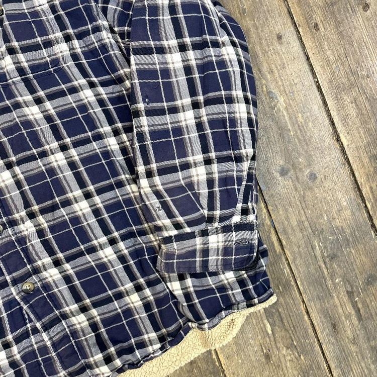 Wrangler Over Shirt Y2K Button Up Fleece Lined Workwear Jacket, Navy Mens 2XL image 5