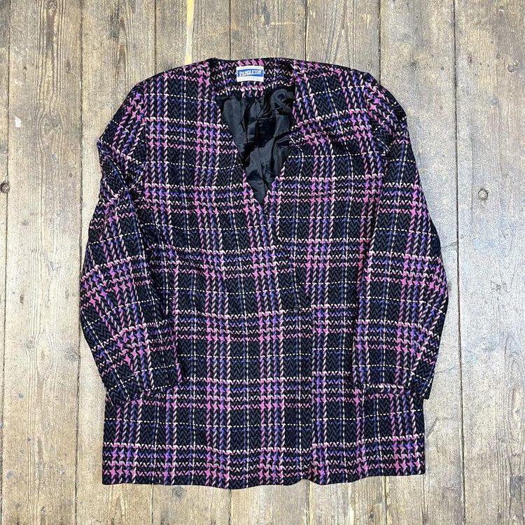 Pendleton Blazer Jacket Wool Check USA Vintage Sports Coat, Pink, Womens 2XL