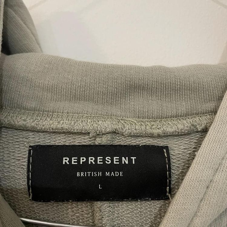 Represent Hoodie Men's Large L Khaki Beige Pullover Pockets Jumper Sweatshirt image 4