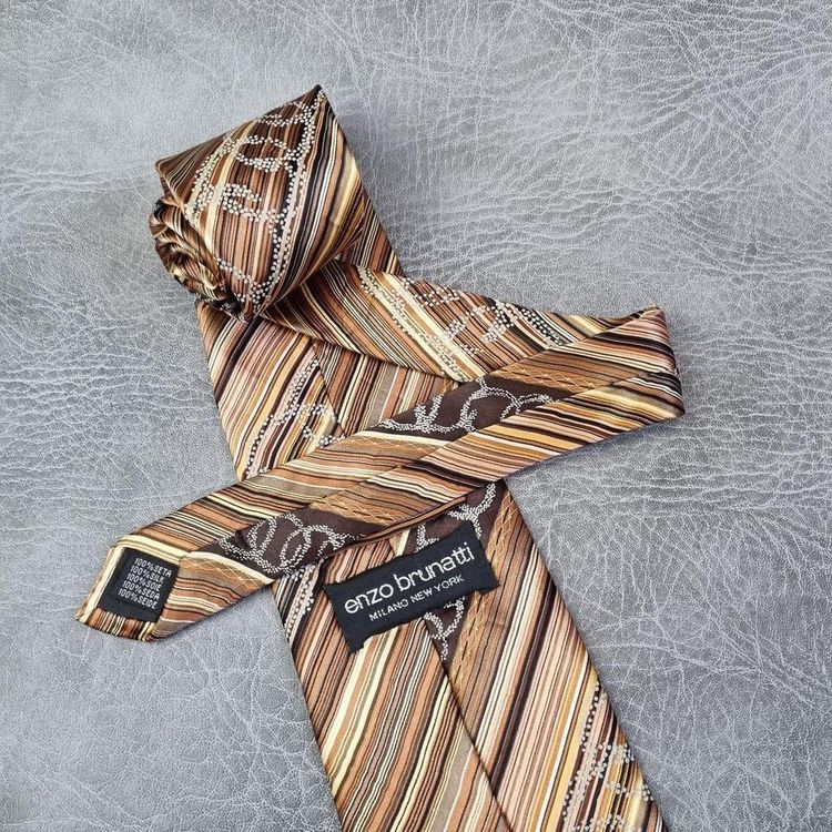 Vintage Swing tie 40s tie 1940s tie mens tie Necktie RARE tie Striped tie abstract Enzo Brunatti image 4