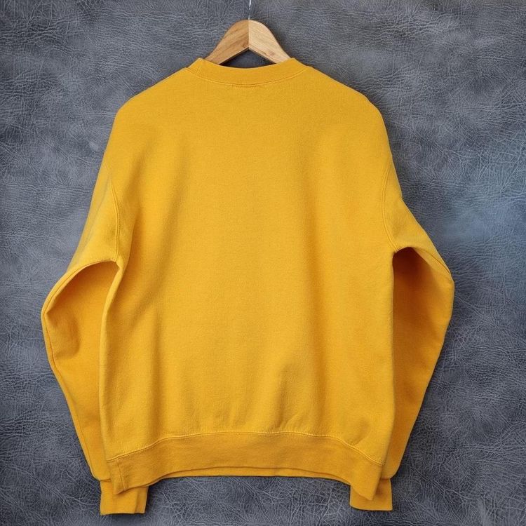 Vintage Sweatshirt Champion Crew Neck Jumper Logo Sweater Yellow 90s pullover large print image 4