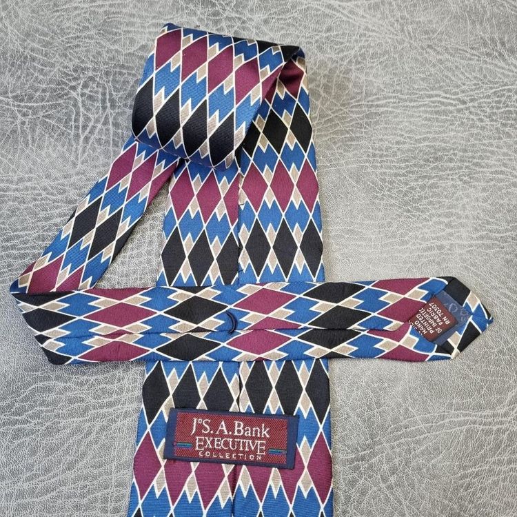 Vintage Mens Tie JOS A BANK Executive Collection Necktie Retro 80s Men's ties Striped Tie image 3
